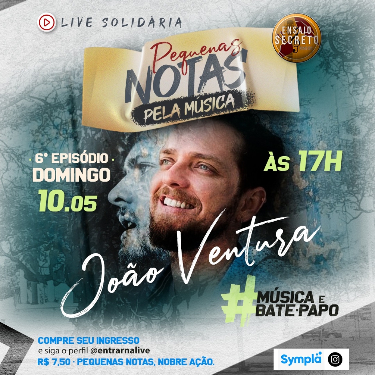 João Ventura é atração de live exclusiva neste Dia das Mães do Projeto Pequenas Notas pela Música (Imagem: Divulgação)