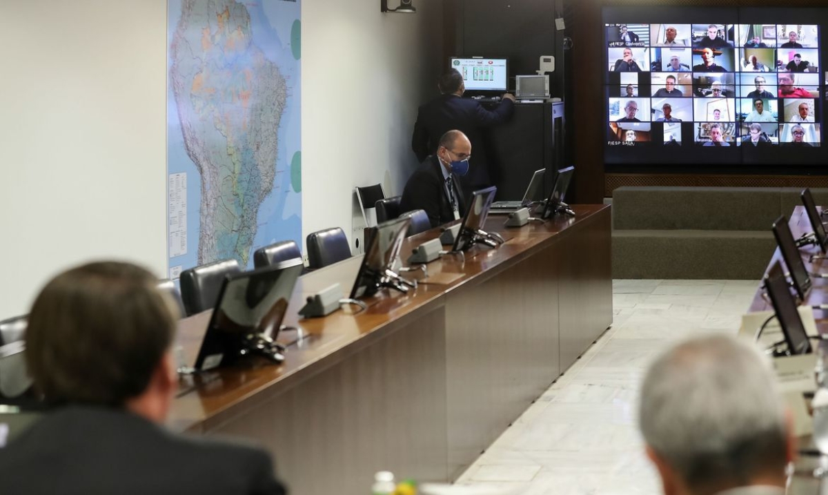 Bolsonaro faz reunião virtual com presidente da Fiesp e empresários (Foto: Marcos Corrêa/ PR)