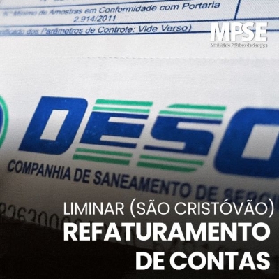 MP obtém liminar e Justiça determina que Deso refature as contas de água dos consumidores de São Cristóvão (Imagem: MP/SE)