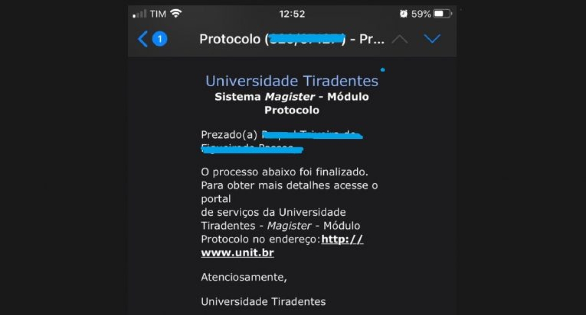Processo - restituição (Imagem: Assessoria de Imprensa Unit)