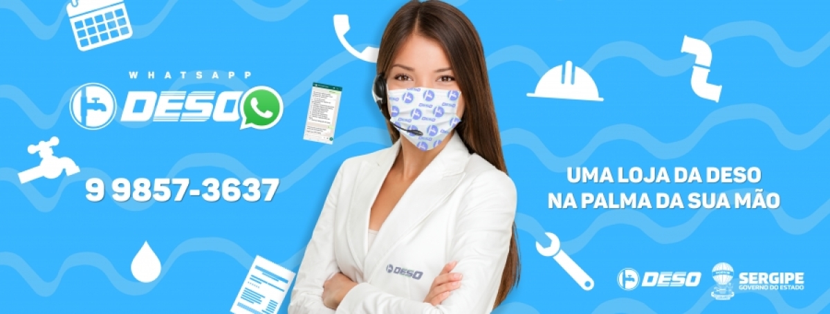 Cliente da Deso também pode falar com a empresa via Whatsapp (Imagem: Deso/SE)