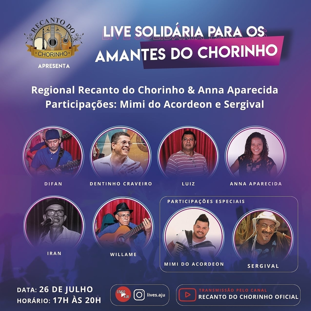 Live solidária do Recanto do Chorinho (Imagem: Divulgação)
