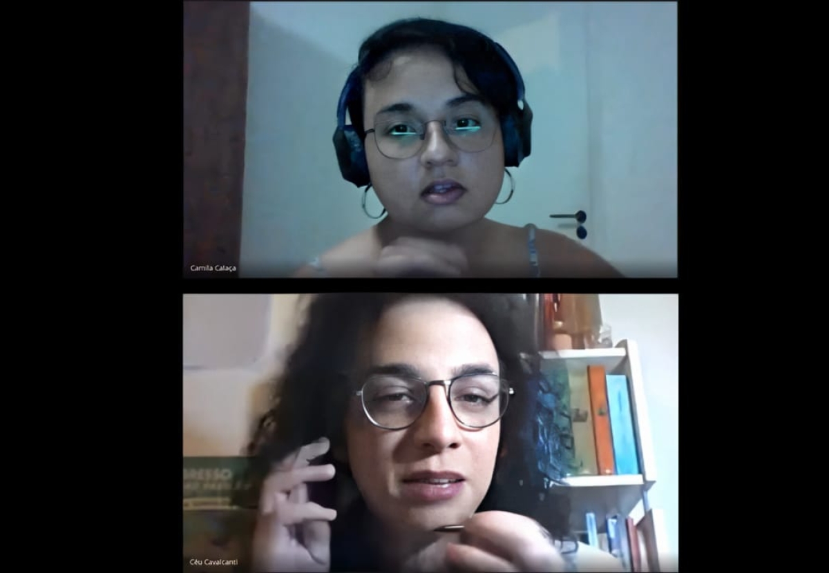 Camila Mireli Calaça de Sá, especialista em Saúde Mental e Conselheira do CRP-SE, e Céu Cavalcanti, doutoranda em Psicologia e Conselheira do CRP-RJ (Imagem: Assessoria de Comunicação CRP19)