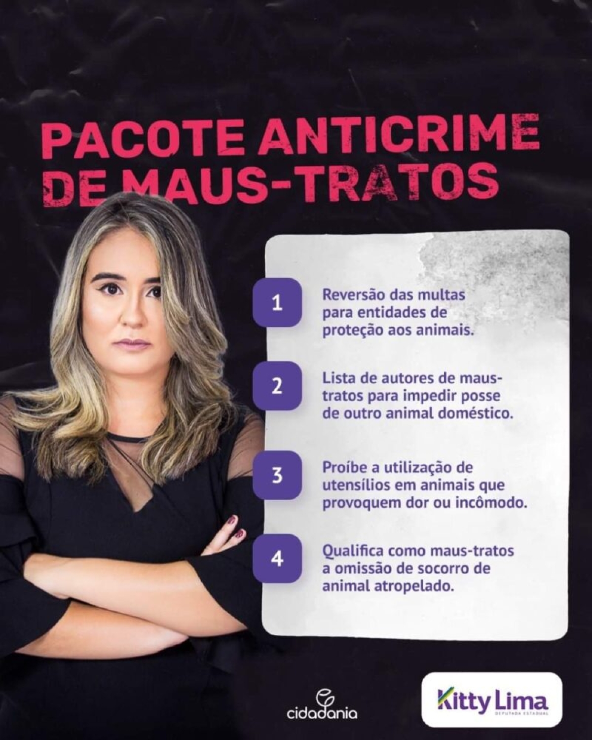 Kitty Lima apresenta "Pacote Anticrime" para punir agressores de animais em Sergipe (Imagem: Divulgação/ Assessoria Kitty Lima)