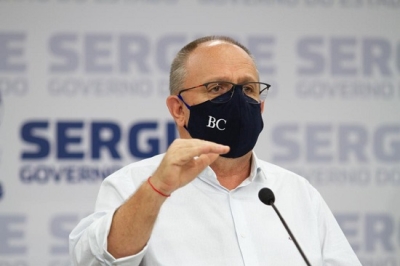 "O uso da máscara é obrigatório e vamos estabelecer multa para quem não usar", disse o governador Belivaldo Chagas (Foto: Arthuro Paganini/ Governo de Sergipe)