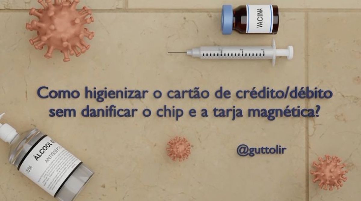 Como higienizar o cartão de crédito ou de débito sem danificar o chip e a tarja  (Imagem: Reprodução de vídeo/ Olhar Digital)