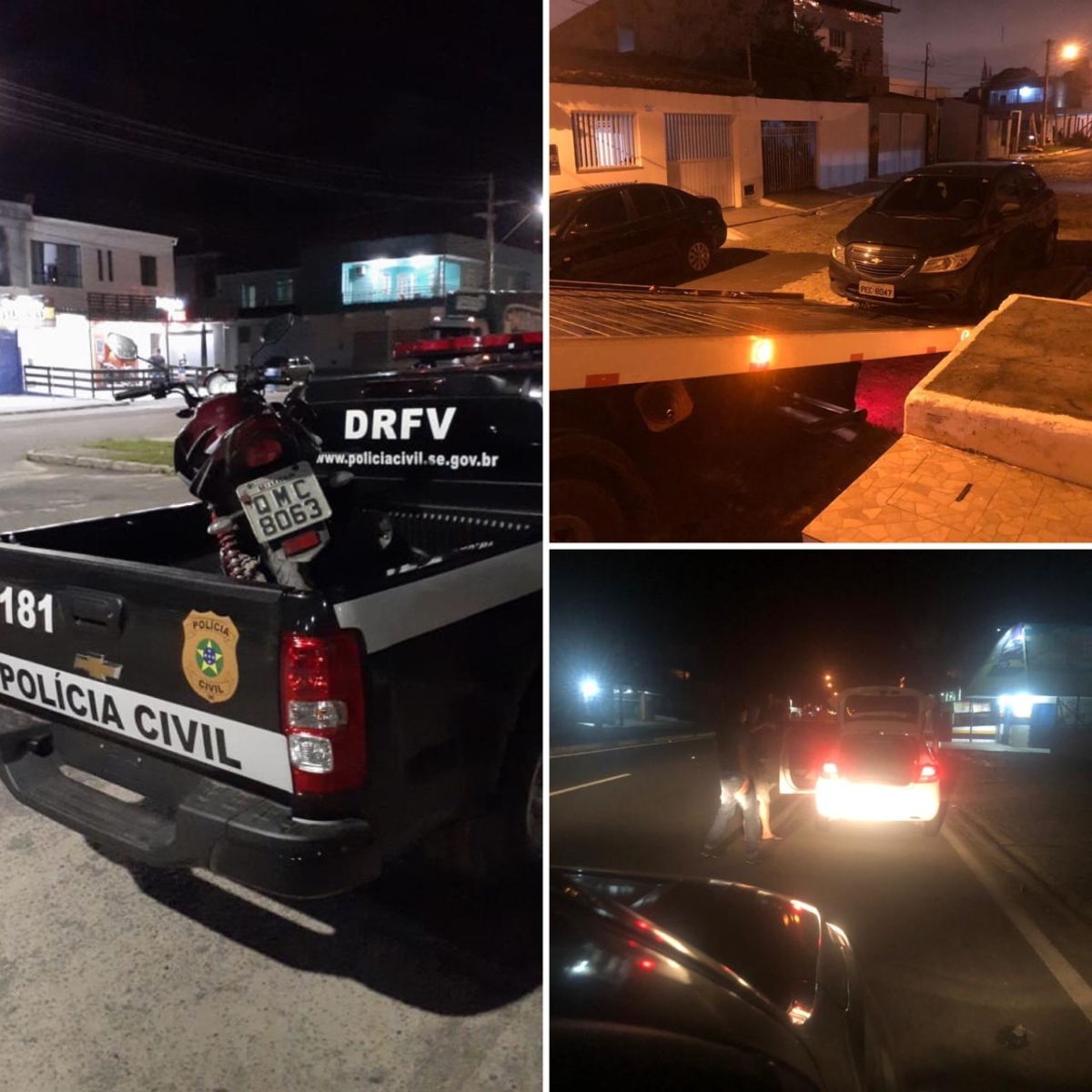 Carros recuperados em março de 2020 (Fotos: SSP/SE)