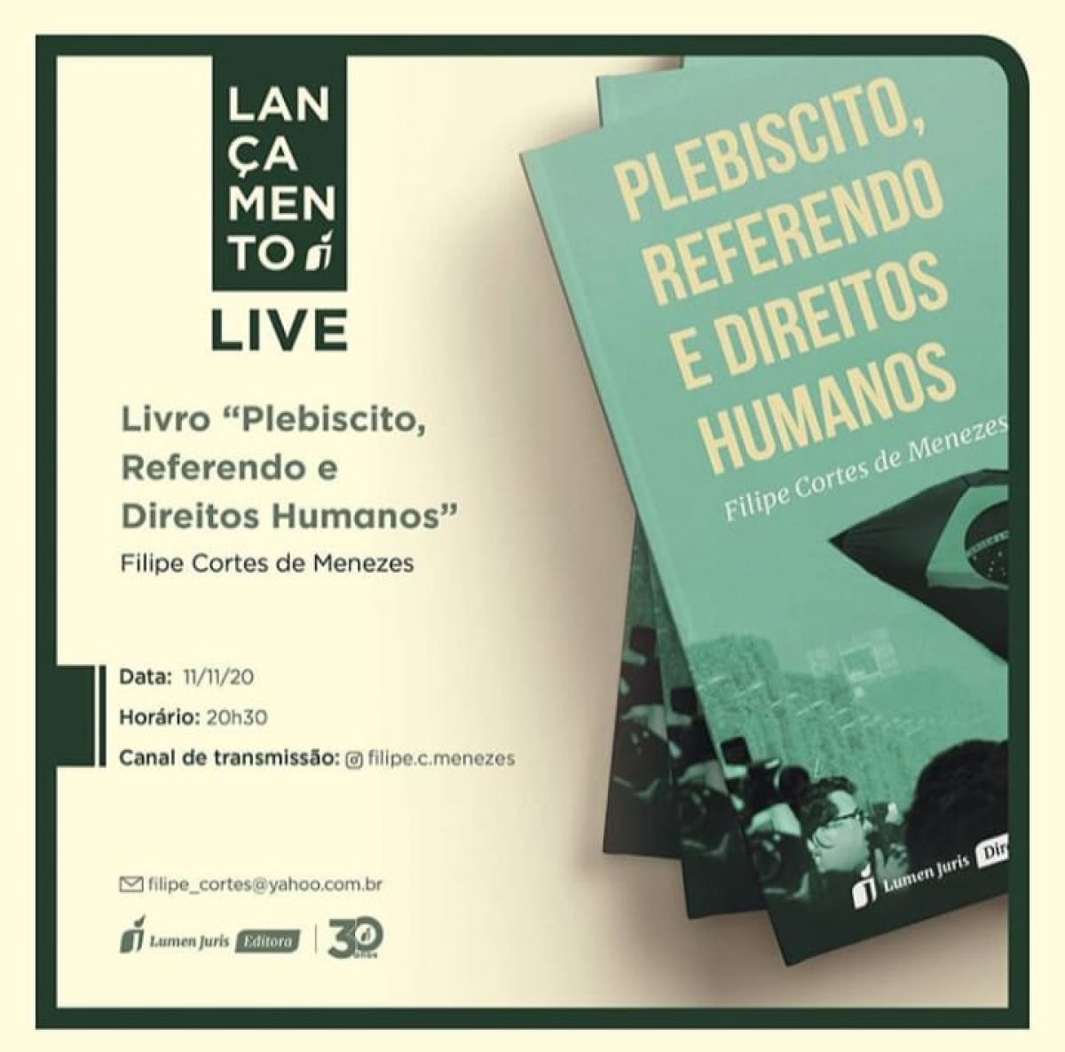 Pesquisador lançará livro sobre Plebiscito, Referendo e Direitos Humanos (Imagem: Divulgação)