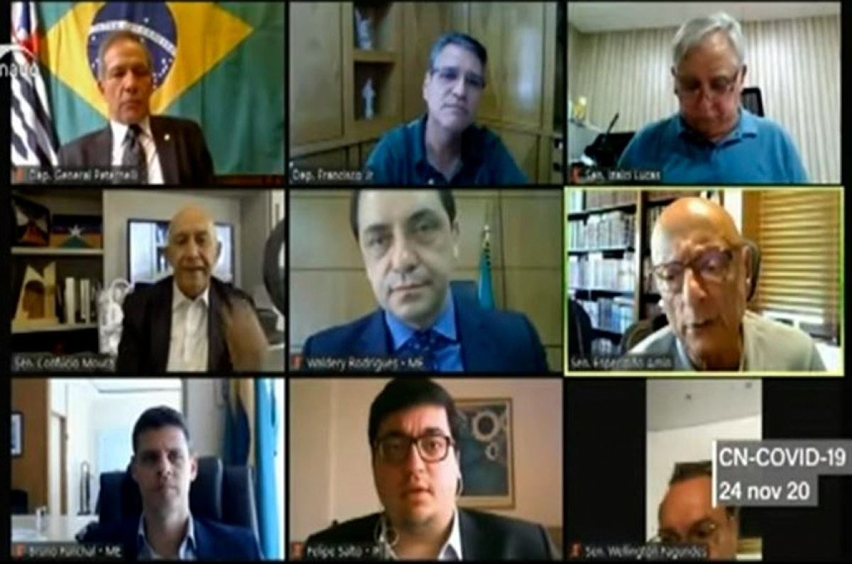 Comissão que acompanha as medidas do governo de enfrentamento à covid-19 realizou audiência pública nesta segunda-feira (24) com secretários do Tesouro Nacional, do Orçamento e da Fazenda (Foto: Agência Senado)