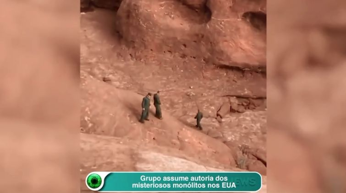 Grupo assume autoria dos misteriosos monólitos nos EUA (Imagem: Reprodução de vídeo/ Olhar Digital)