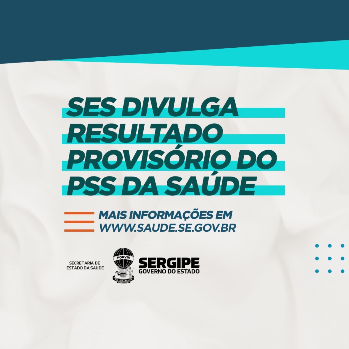Secretaria de Estado da Saúde divulga lista provisória de classificados do PSS (Imagem: SES/SE)
