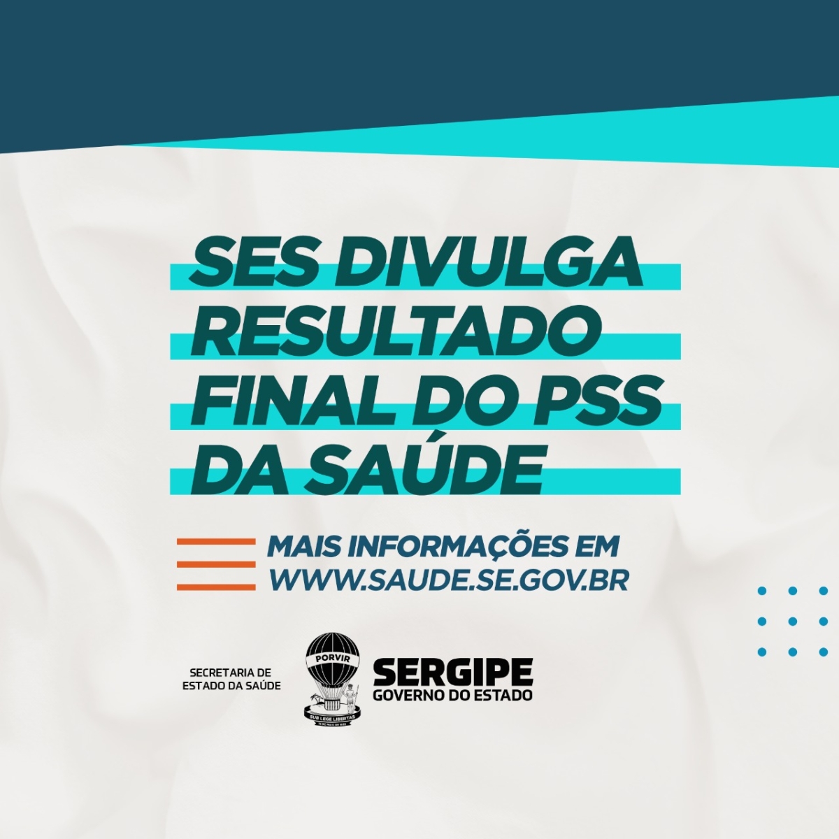 Secretaria de Estado da Saúde divulga lista definitiva dos classificados do PSS (Imagem: Divulgação/ SES/SE)