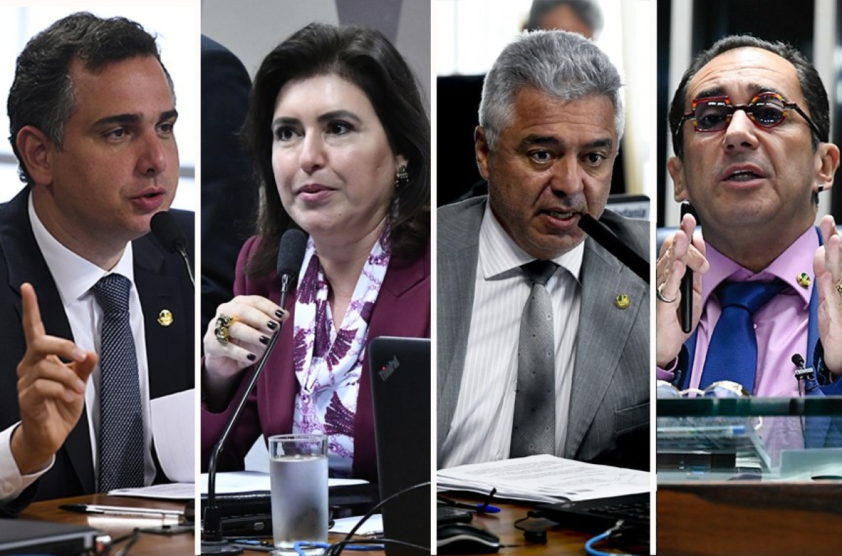 Até o momento, Rodrigo Pacheco (DEM-MG), Simone Tebet (MDB-MS), Major Olimpio (PSL-SP) e Jorge Kajuru (Cidadania-GO) disputam a presidência da Casa; eleições acontecem no início de fevereiro (Foto: Geraldo Magela/ Agência Senado)