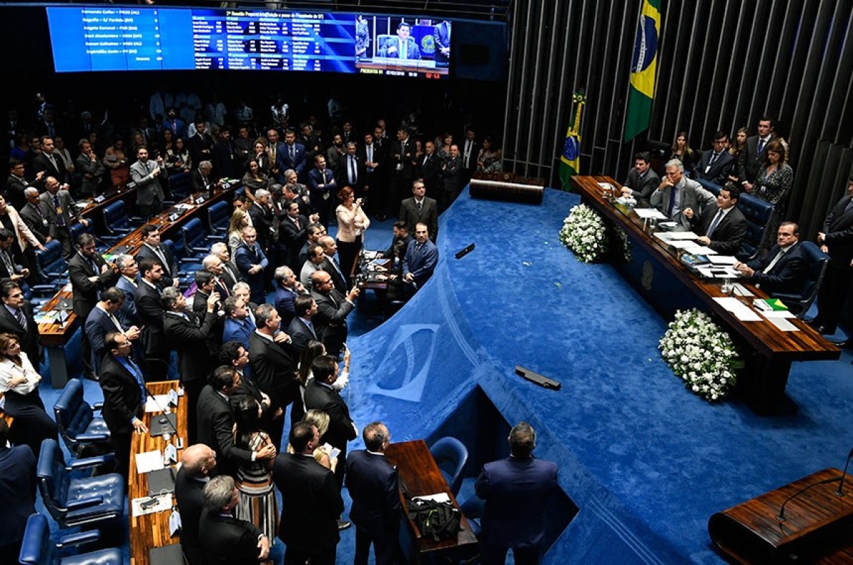 A última eleição da Mesa foi no dia 2 de fevereiro de 2019, quando Davi Alcolumbre venceu a disputa pela Presidência do Senado (Foto: Edilson Rodrigues/ Agência Senado)