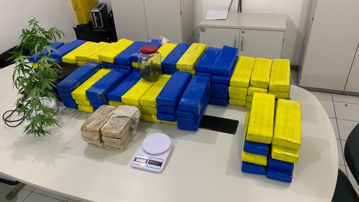 Polícia Civil deflagra operação, prende homem que transportava e armazenava drogas e apreende 150kg de maconha (Foto: SSP/SE)