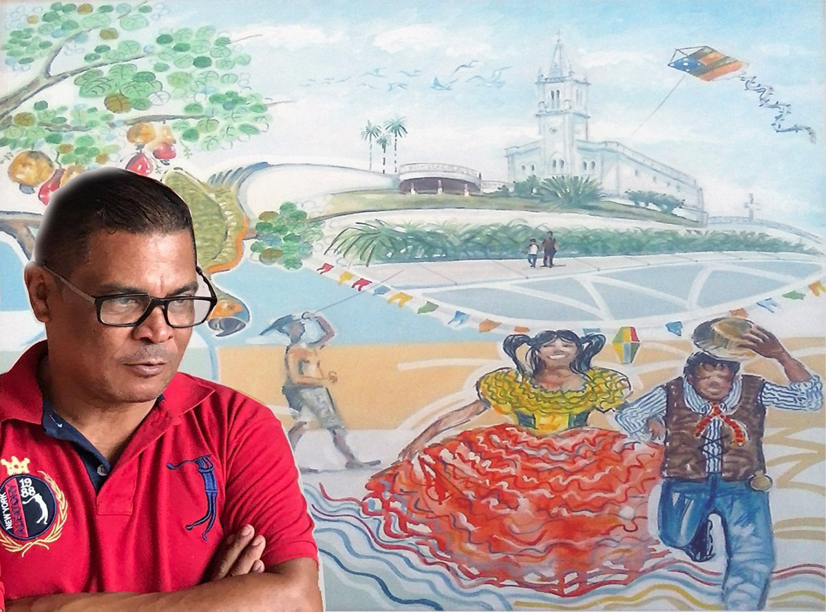 Artista plástico Edidelson Silva apresenta exposição "Humanos e Urbanos Aracajuanos" no Shopping Jardins (Foto: Divulgação)