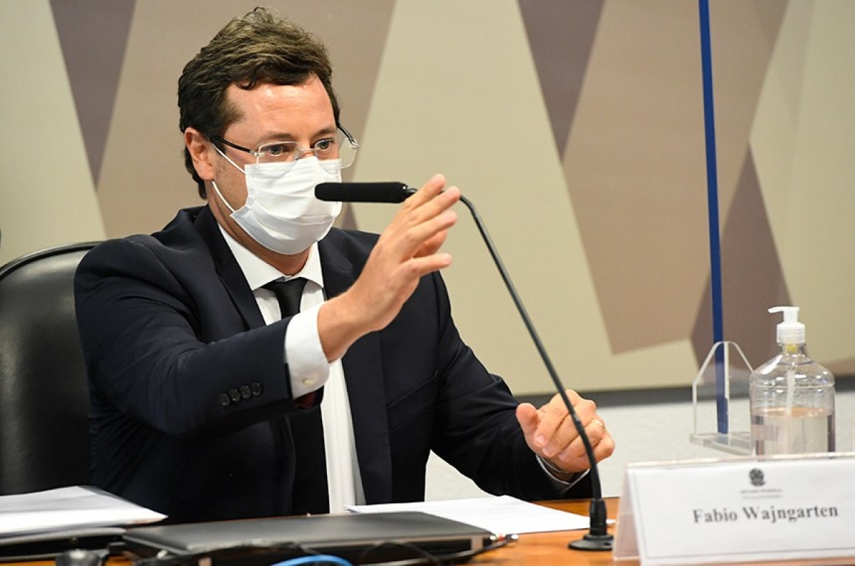 Fabio Wajngarten, ex-secretário de Comunicação da Presidência da República, depôs nesta quarta-feira (12) à CPI da Pandemia (Foto: Jefferson Rudy/ Agência Senado)