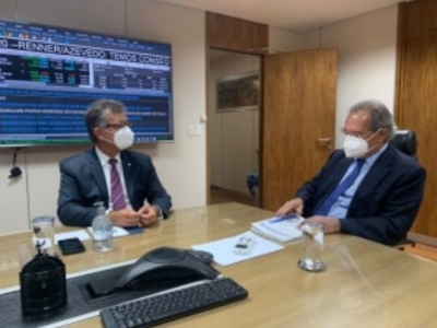 Laércio Oliveira se reúne com Paulo Guedes para discutir o emprego na Reforma Tributária (Foto: Site Laércio Oliveira)