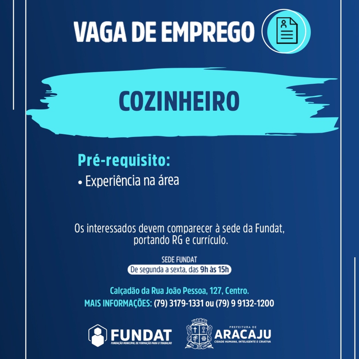 O horário de funcionamento da Fundat é de segunda à sexta, das 09h às 15h (Arte: Ascom Fundat)