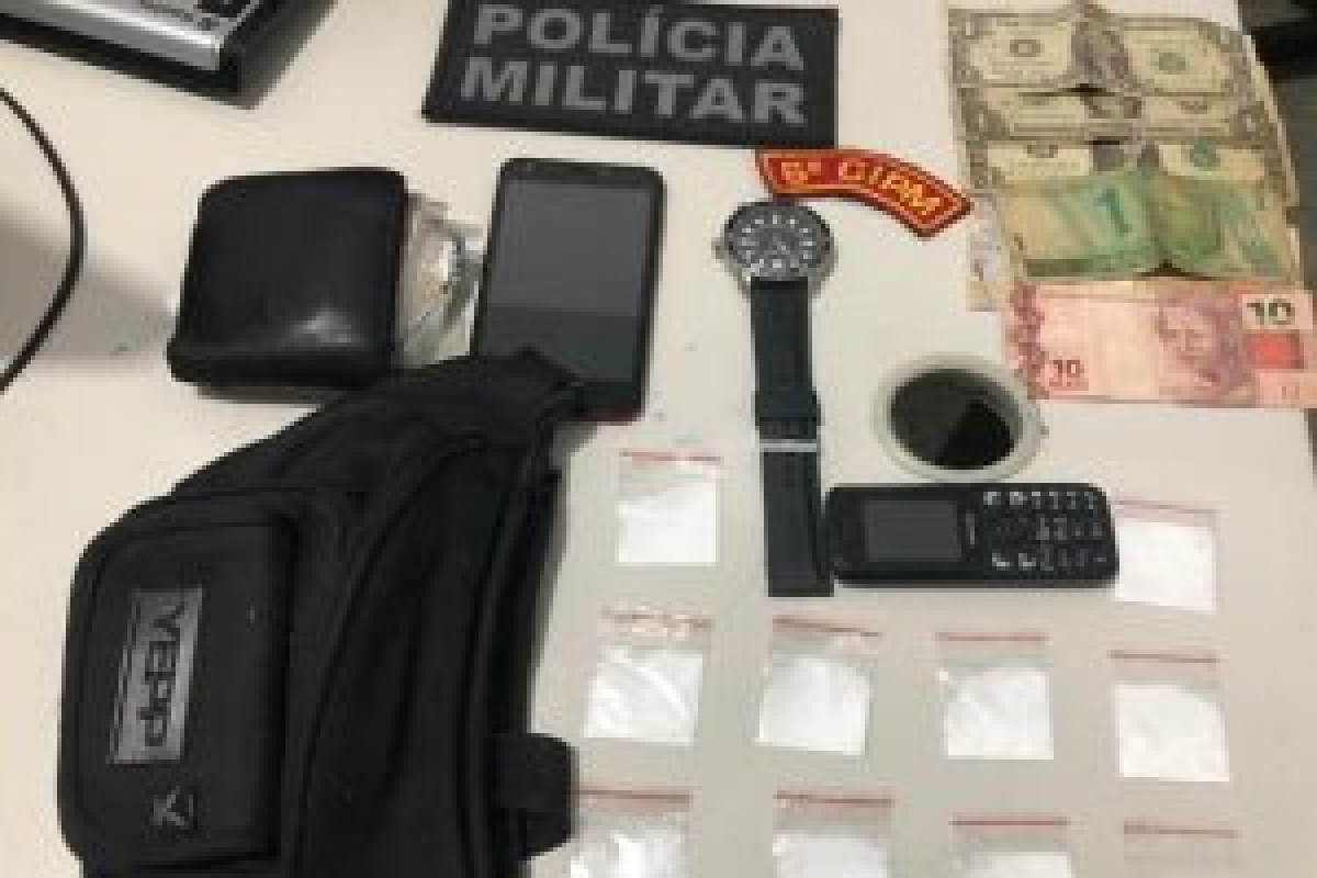 PM prende suspeito por tráfico de drogas no Centro de Aracaju (Fonto: PM/SE)