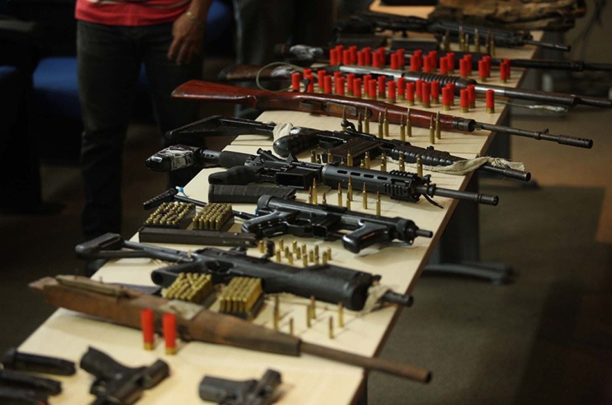 Armas e munição apreendidas em operação policial em complexo penitenciário no Pará, em 2019 (Foto: Thiago Gomes/ Agência Pará)