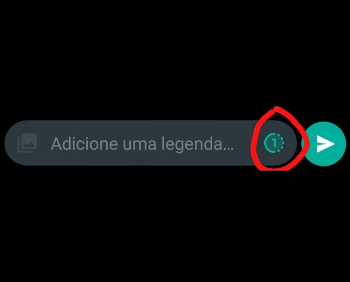 Ícone para transformar uma foto ou vídeo em um arquivo de mídia de visualização única (Imagem: Reprodução/ Olhar Digital)