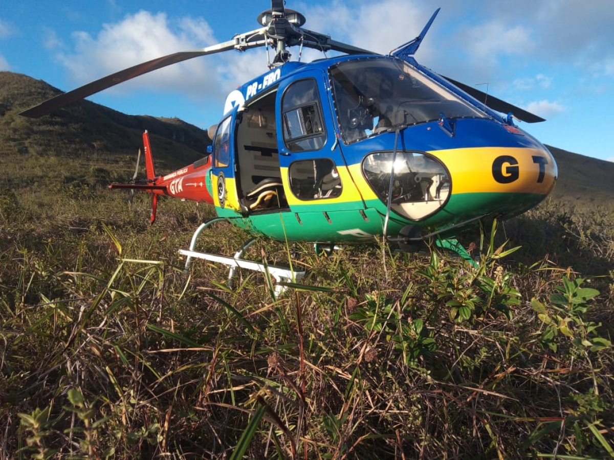 GTA resgata mulher que caiu em local de difícil acesso na Serra de Itabaiana (Foto: SSP/SE)