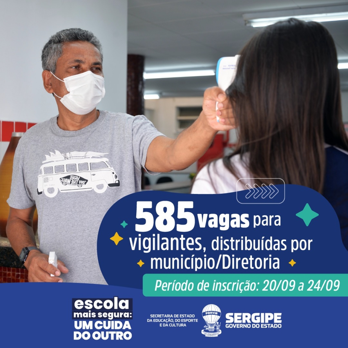 Governo de Sergipe abre 1817 vagas para merendeiras, executores de serviços básicos e vigilantes para atuarem nas escolas (Imagem: Divulgação/ Seed/SE)