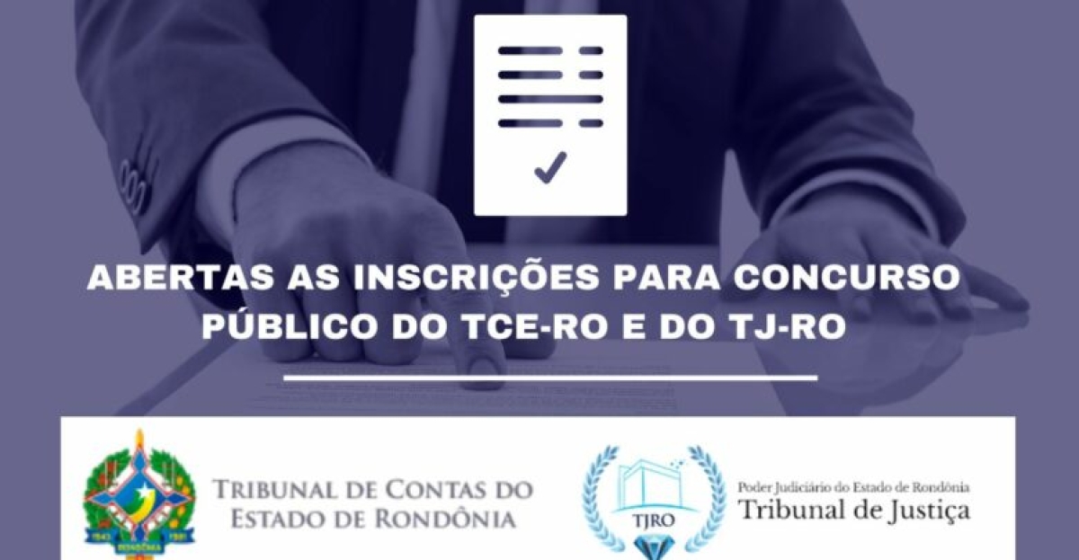 TCE e TJ de Rondônia abrem inscrições para concurso público (Arte: Tribunal de Contas do Estado de Rondônia)