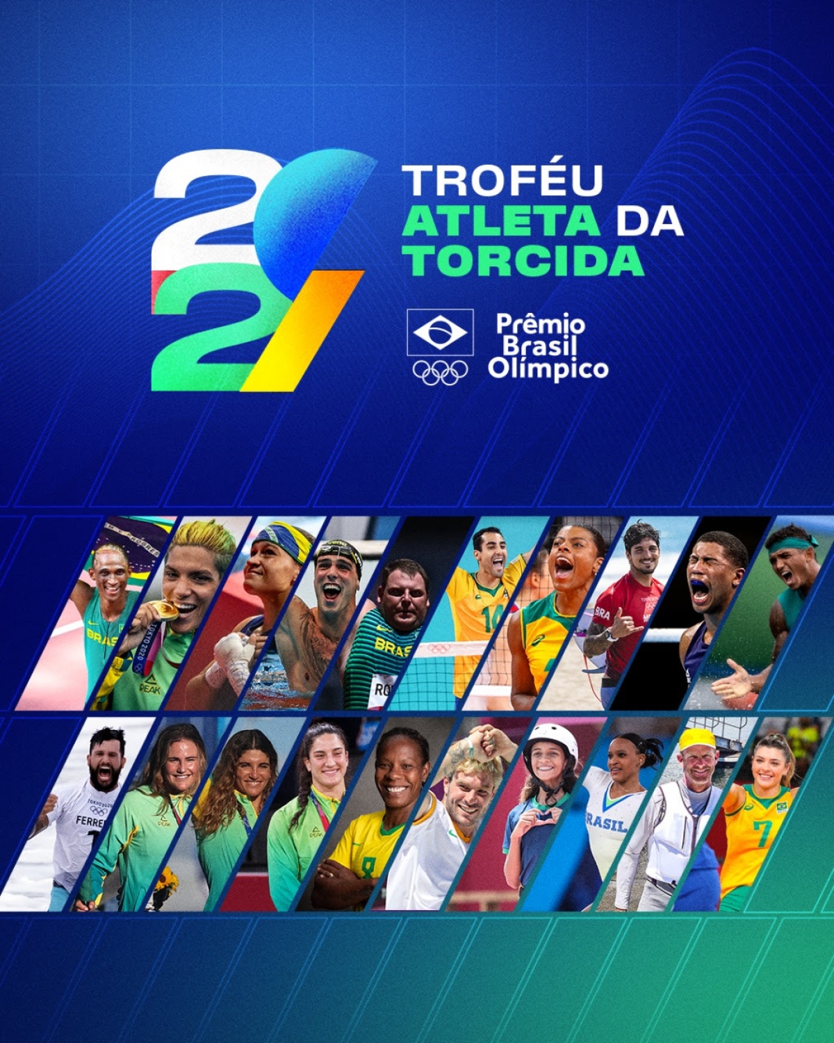 Está aberta a votação para o Atleta da Torcida do Prêmio Brasil Olímpico 2021 (Imagem: COB) Está aberta a votação para o Atleta da Torcida do Prêmio Brasil Olímpico 2021 (Imagem: COB)