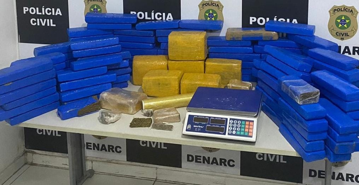 Denarc apreende mais de 100kg de maconha em Nossa Senhora do Socorro (Foto: SSP/SE)