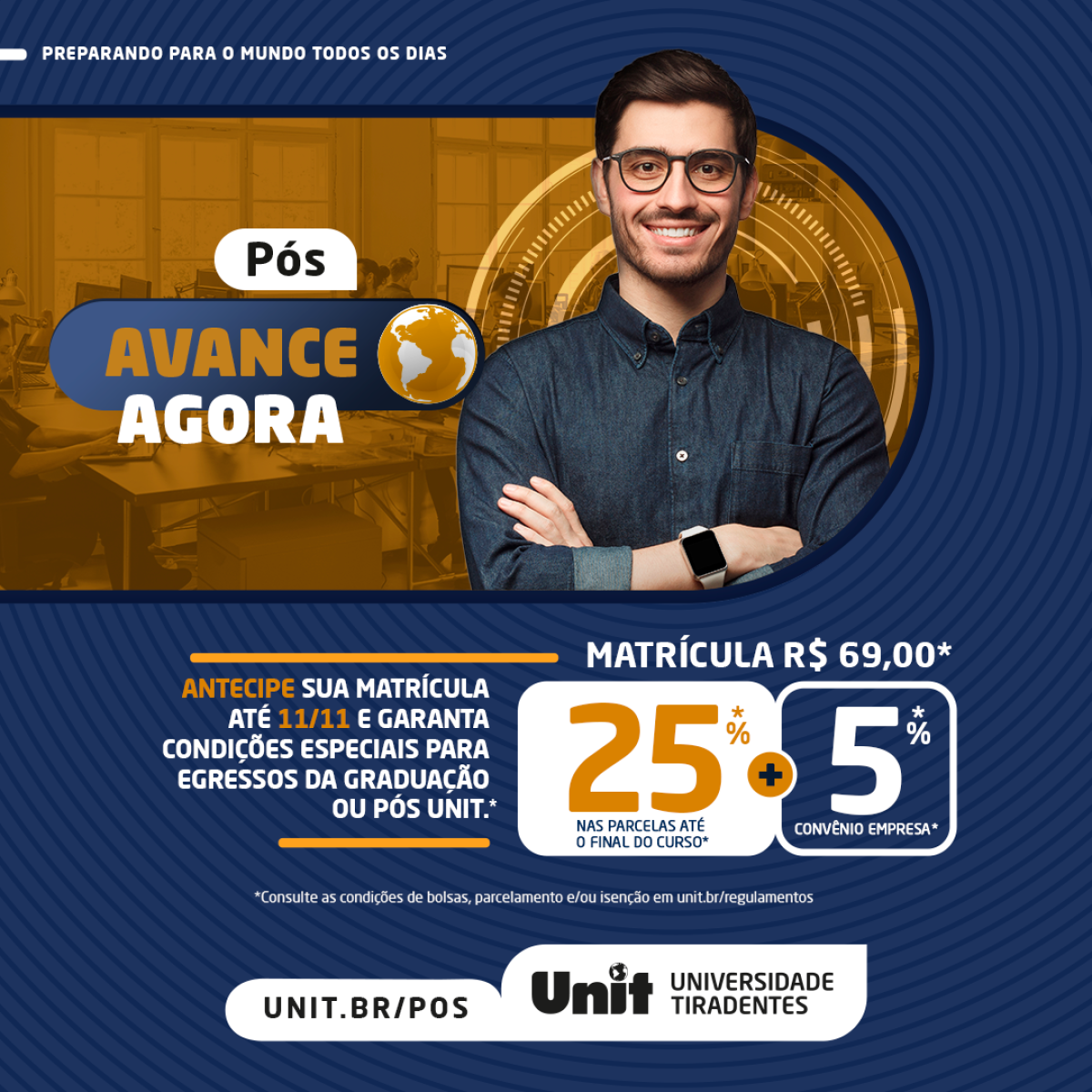 Desconto para antecipar Pós-Graduação na Unit é prorrogado até 30 de novembro (Foto: Assessoria de Imprensa Unit)