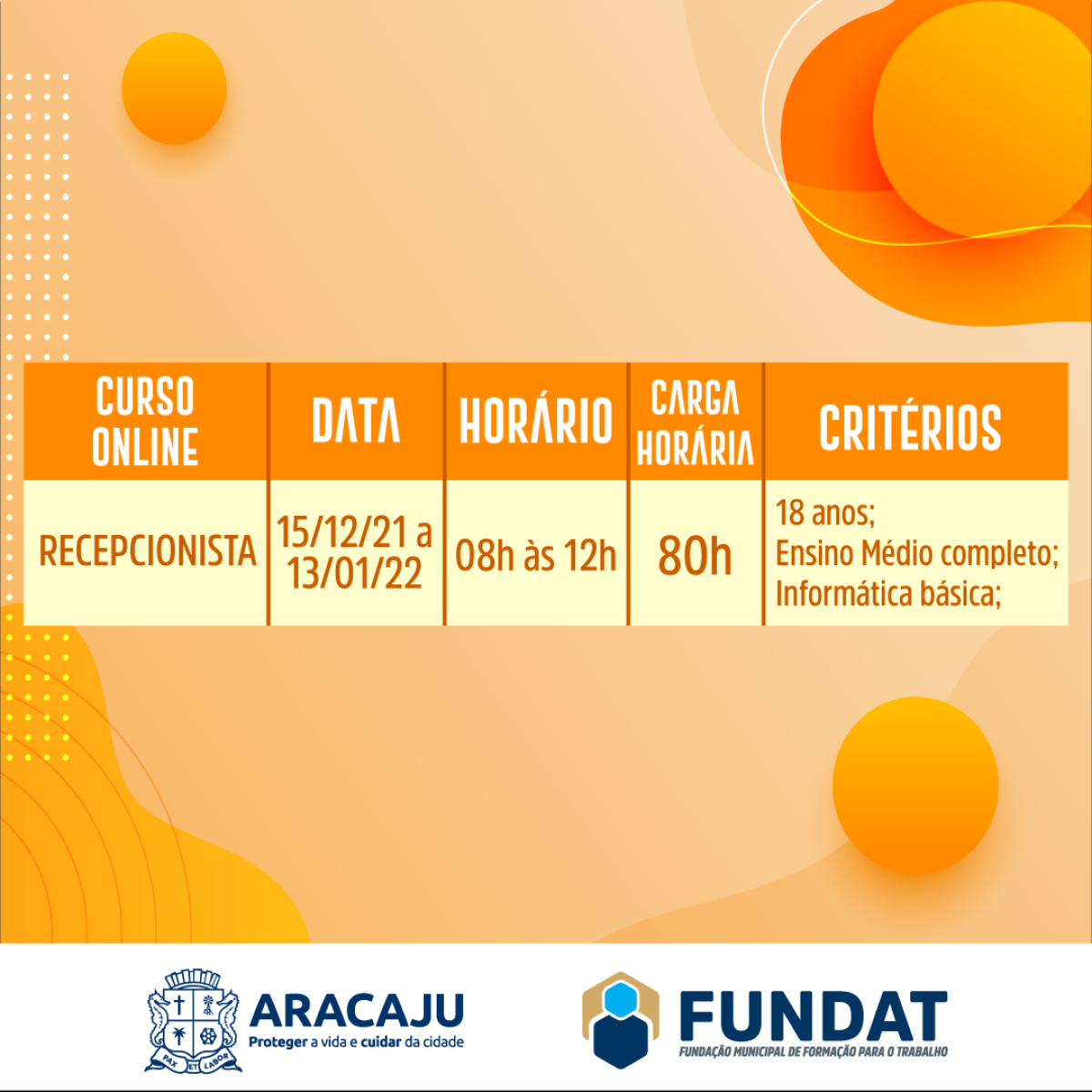 Curso online de Recepcionista (Arte: Ascom/ Fundat)