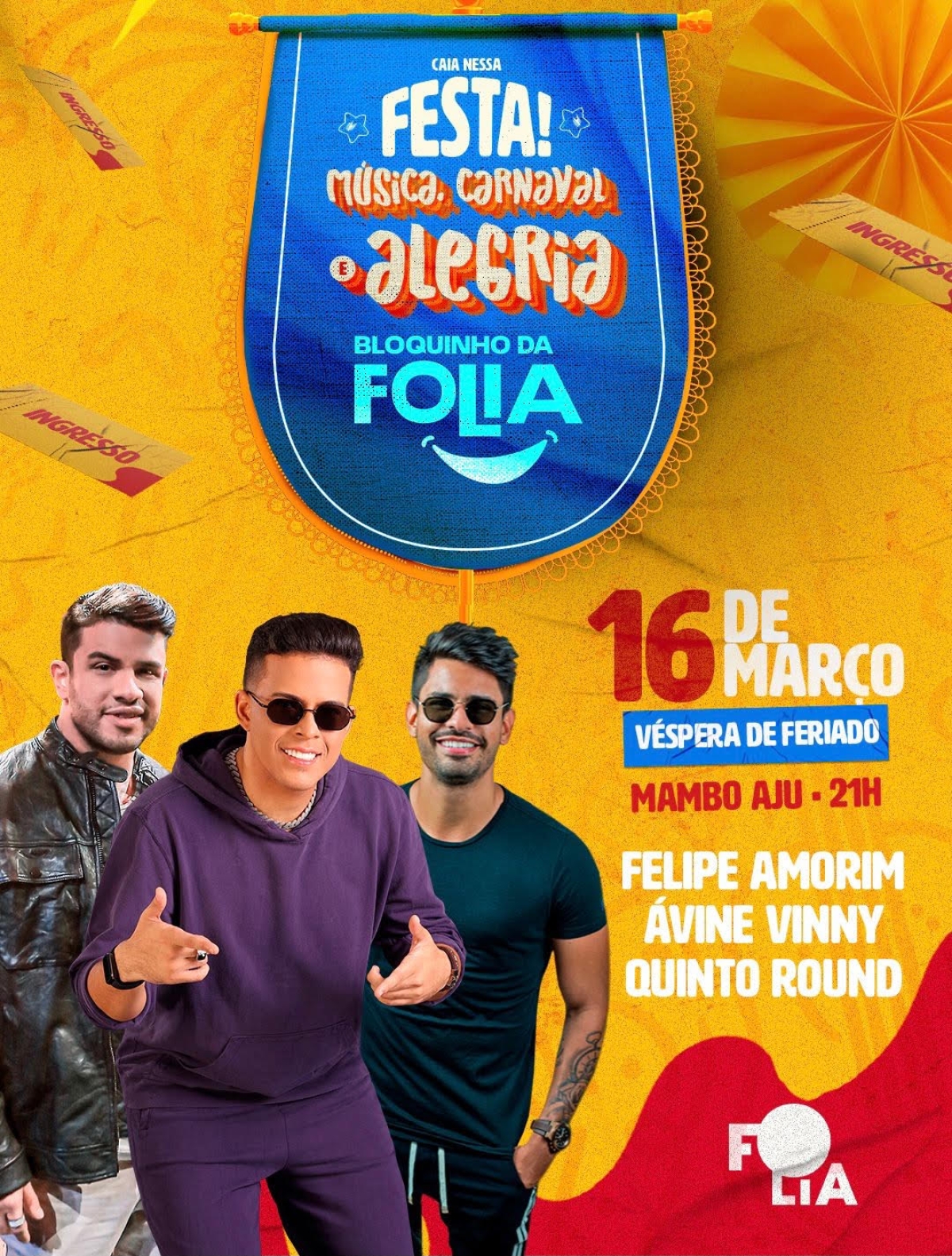 Felipe Amorim agita o Bloquinho da Folia em Aracaju (Imagem: Divulgação)