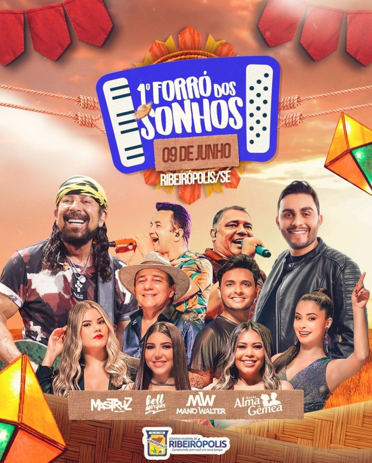 Festa em Ribeirópolis terá shows de Bell e Mano Walter - Imagem: Divulgação