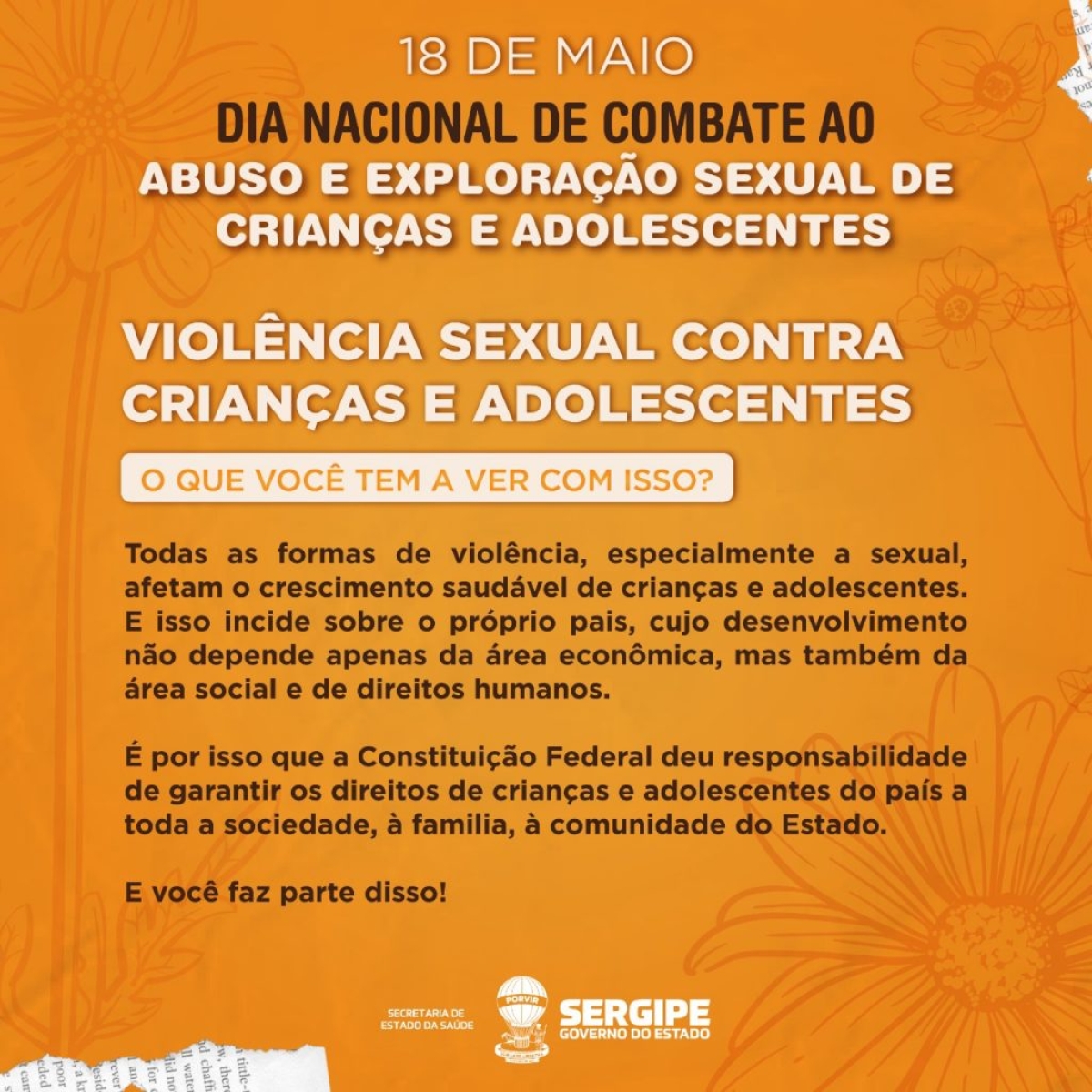 Número de crianças e adolescentes que dão entrada na rede estadual de saúde vítimas de violência sexual preocupa - Foto: SES/SE