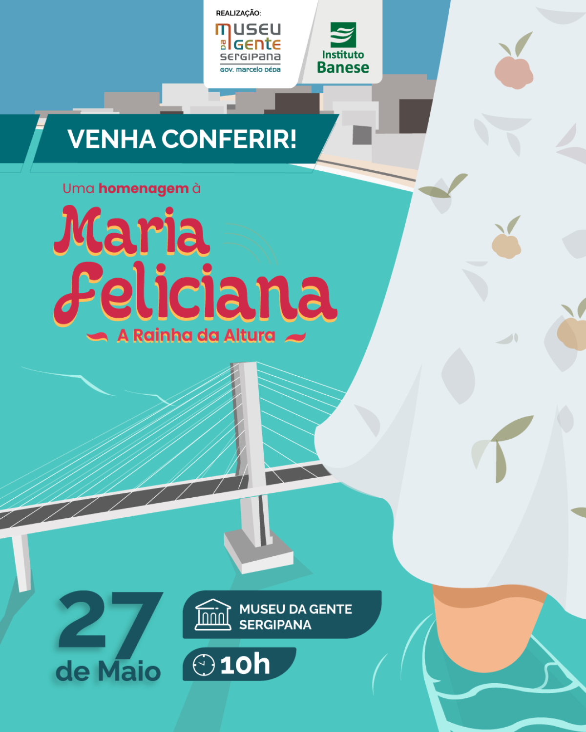 Museu da Gente Sergipana fará homenagem à Maria Feliciana na próxima sexta, 27/5 - Imagem: Divulgação | Museu da Gente Sergipana | Instituto Banese