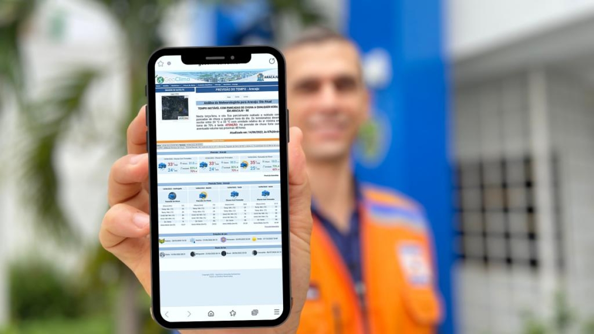 Previsão do tempo pode ser consultada através do ClimAju - Foto: Ascom Semdec