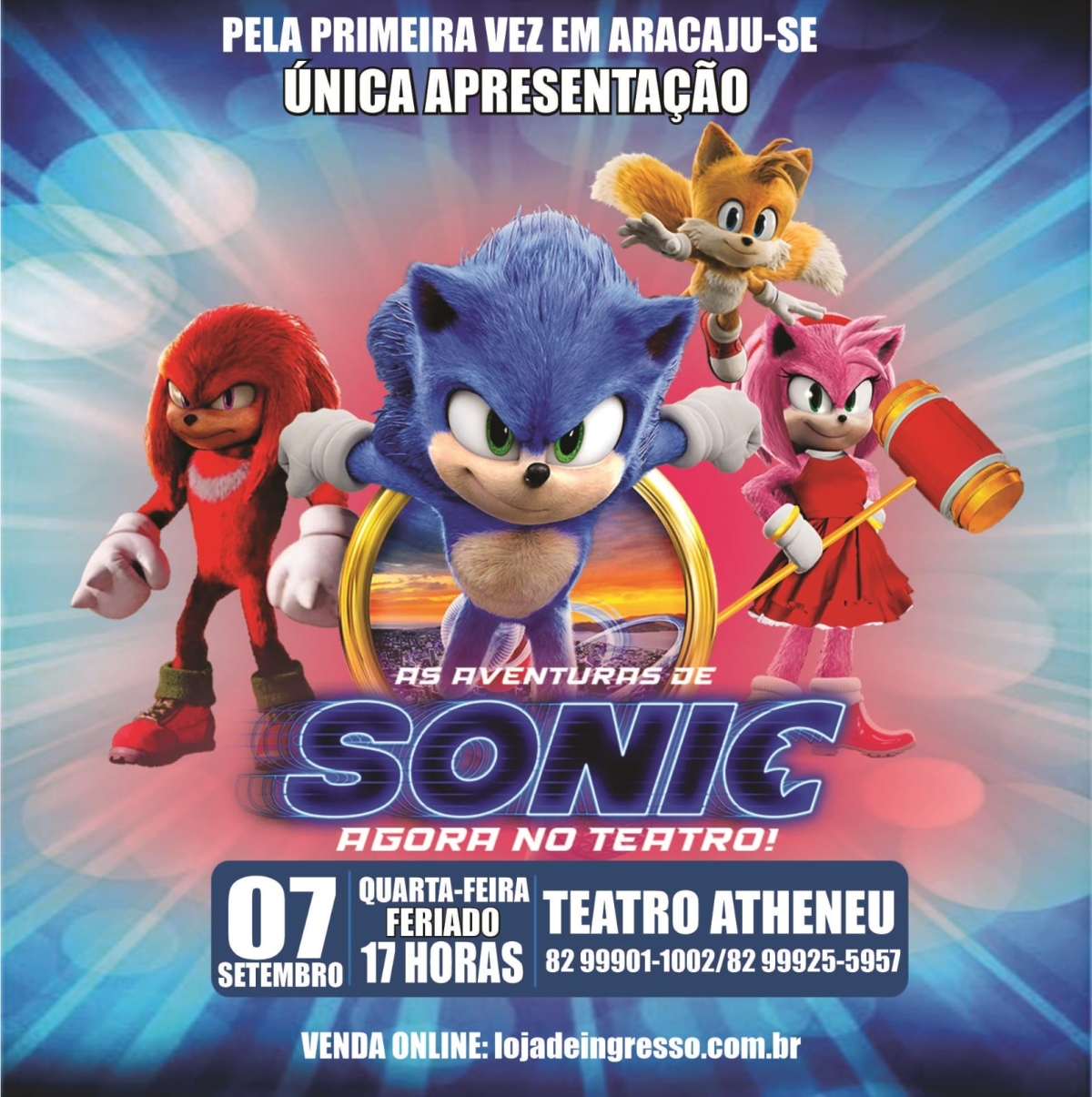 Aracaju recebe "As Aventuras de Sonic" - Imagem: Divulgação