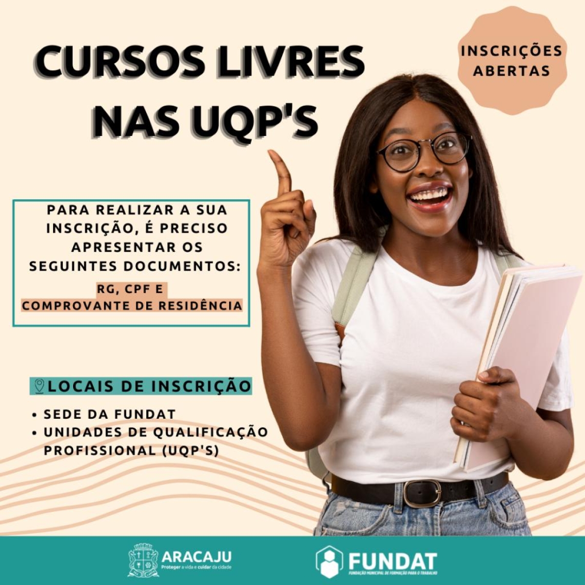 Prefeitura de Aracaju abre inscrições para mais 200 vagas em cursos livres da Fundat - Arte: Ascom Fundat