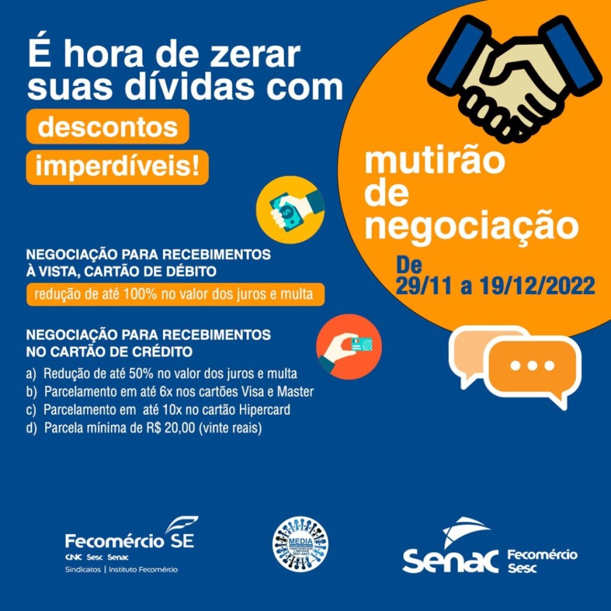 Mutirão de negociação de débitos do Senac começa nesta terça, 29/11 - Imagem: Divulgação | Senac/SE