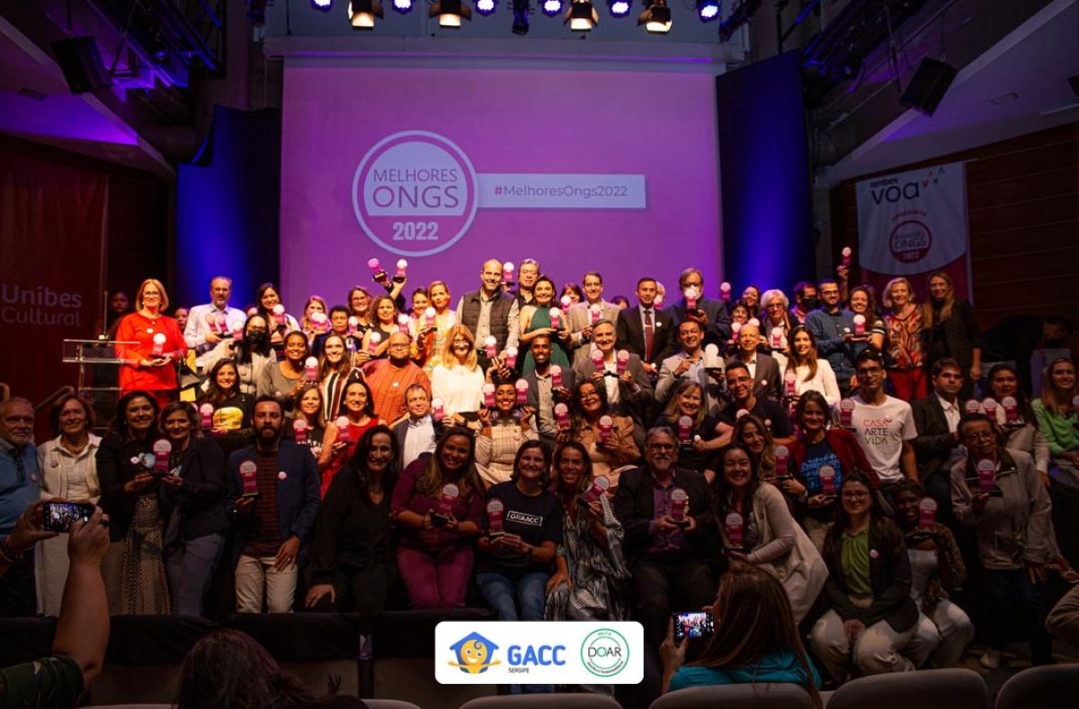GACC/SE é premiado como melhor ONG de Sergipe e está entre as 100 melhores do Brasil - Foto: Assessoria do evento Melhores ONGs