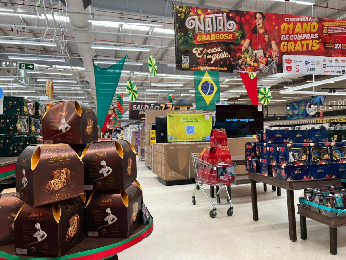Campanha Natal GBarbosa premiará 10 clientes com um ano de compras grátis - Foto: Assessoria de Imprensa GBarbosa