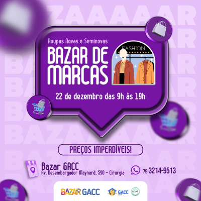 Bazar de Marcas: Compre e ajude o GACC/SE - Imagem: Divulgação | GACC/SE