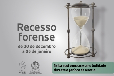 Recesso forense de 20/12 a 06/01: prazos e audiências suspensos até 20/01 - Imagem: TJSE