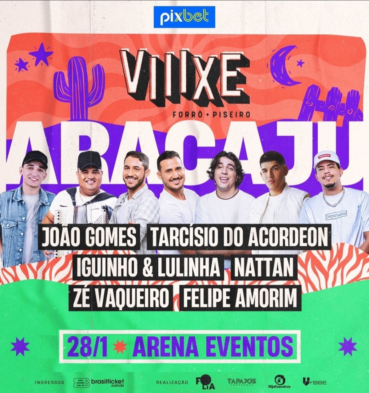 Festival "Viiixe Forró e Piseiro" acontece em Aracaju - Imagem: Divulgação