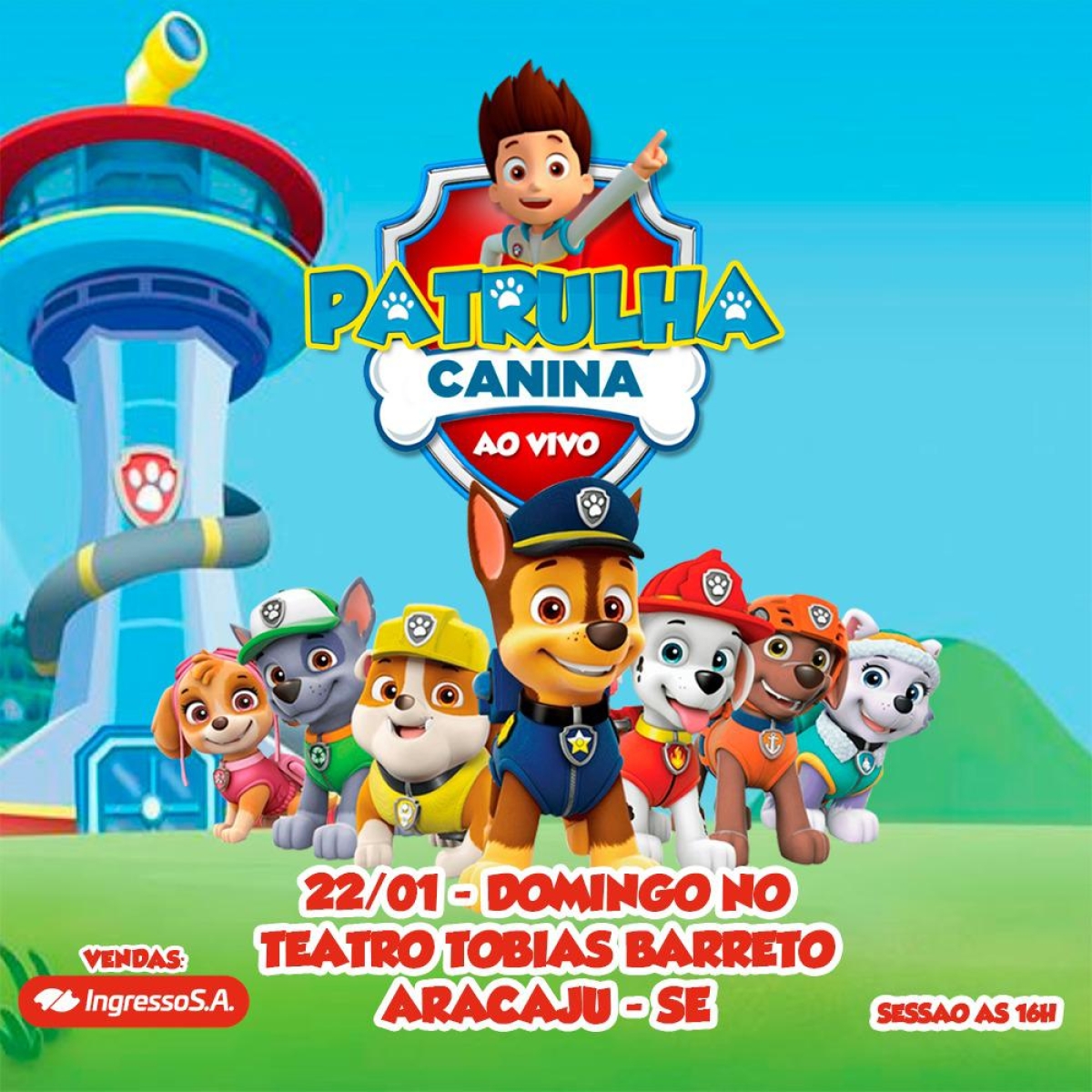 Teatro Tobias Barreto recebe peça "Patrulha Canina Ao Vivo" - Imagem: Divulgação