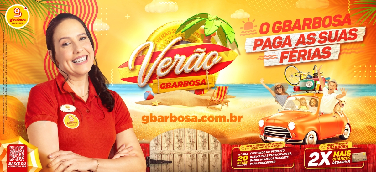 Campanha Verão GBarbosa sorteará 10 viagens de férias com tudo pago - Imagem: Divulgação
