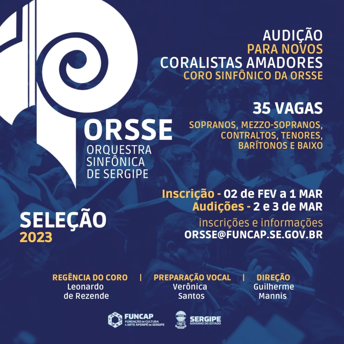 Orsse abre audições para 35 vagas junto ao Coro Sinfônico Amador Adulto - Imagem: Divulgação Orsse abre audições para 35 vagas junto ao Coro Sinfônico Amador Adulto - Imagem: Divulgação