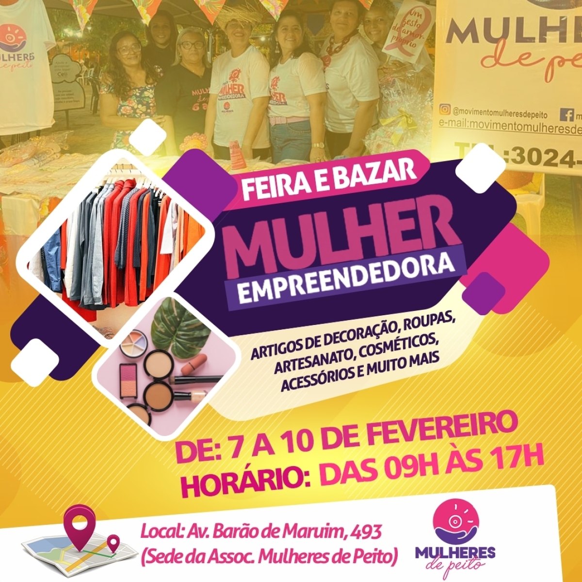Movimento Mulheres de Peito lança Feira e Bazar da Mulher Empreendedora em Aracaju - Imagem: Divulgação Movimento Mulheres de Peito lança Feira e Bazar da Mulher Empreendedora em Aracaju - Imagem: Divulgação